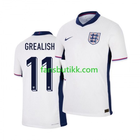 Fotballdrakt England Jack Grealish 11 Hjemmetrøye Euro 2024 Kortermet